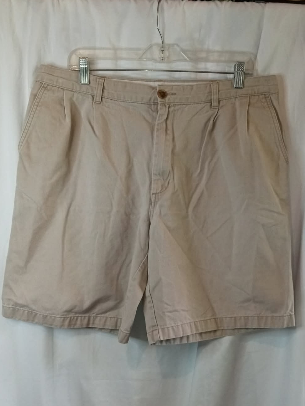 36" Lands' End Traditional Fit Men's Shorts Light Beige Tan Golf Casual Beach